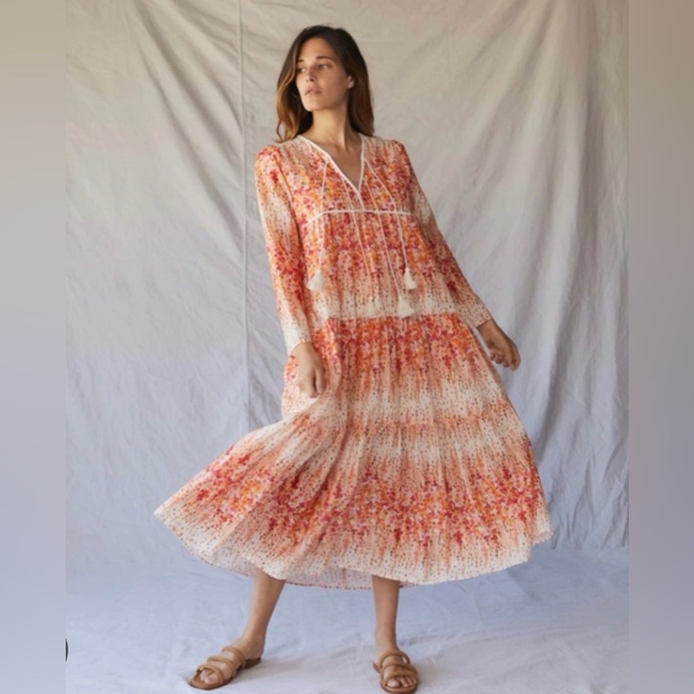 Christy Dawn The Paloma Dress Sunset Gladiola Pattern bohemian Sz large/XL